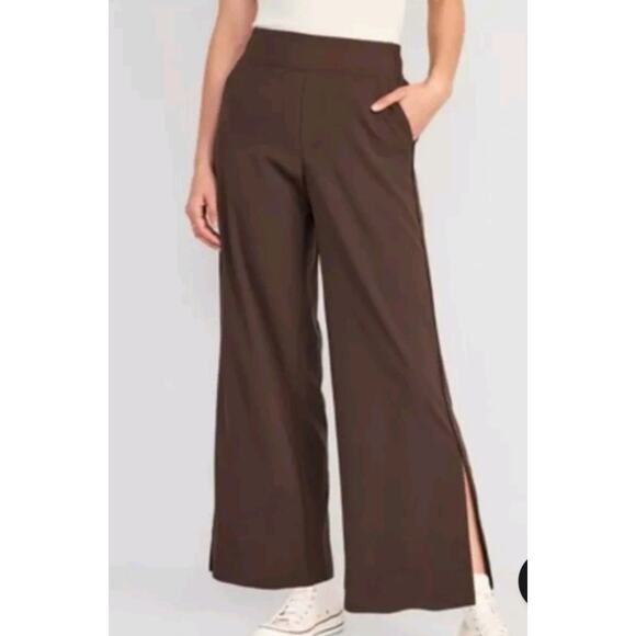 Old Navy Brown High-Waisted StretchTech Wide-Leg Pull-on Pants Women's XXL Tall - Picture 1 of 12